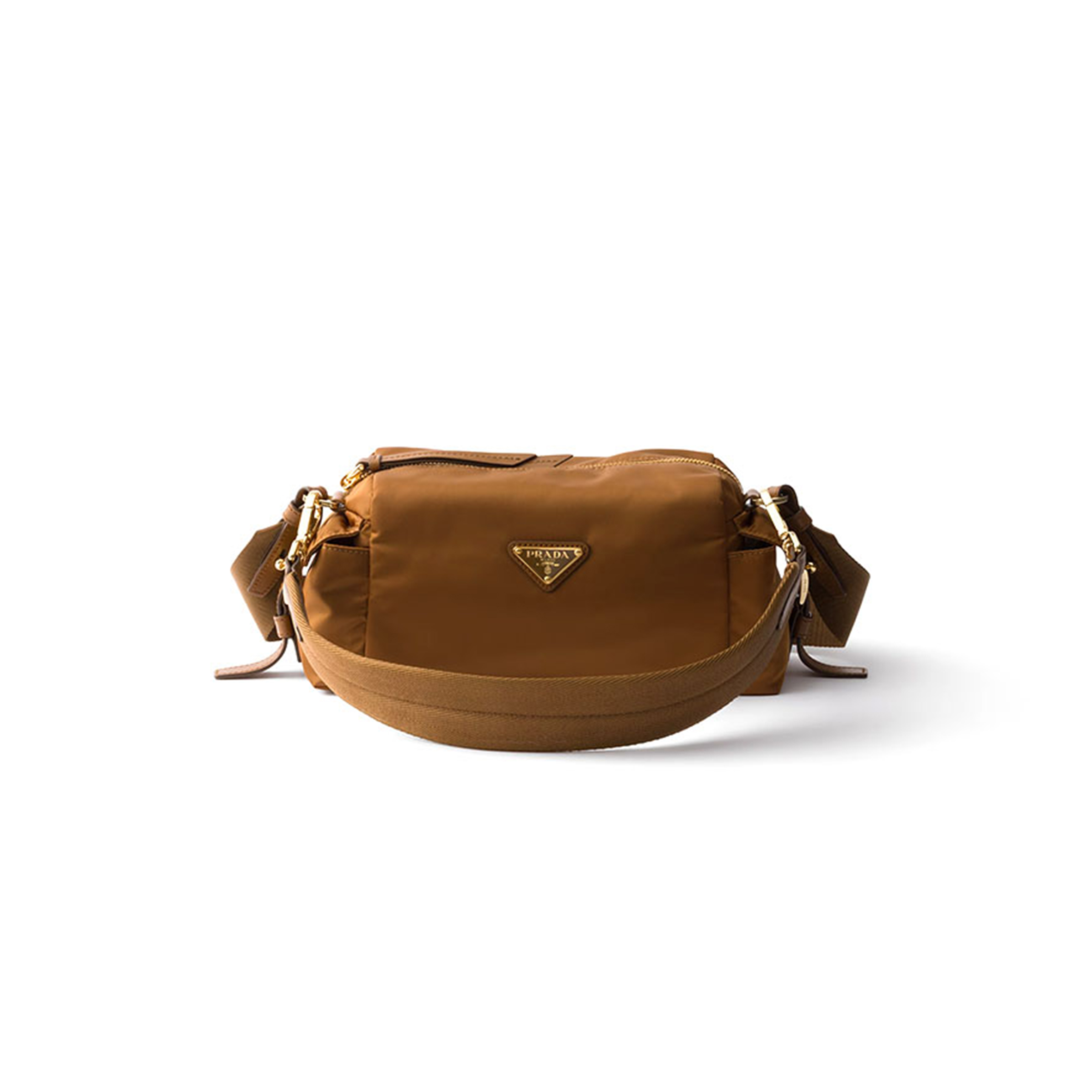 PRADA EXPLORE SMALL RE-NYLON AND LEATHER SHOULDER BAG 1BH232 (25*12.5*9.5cm)